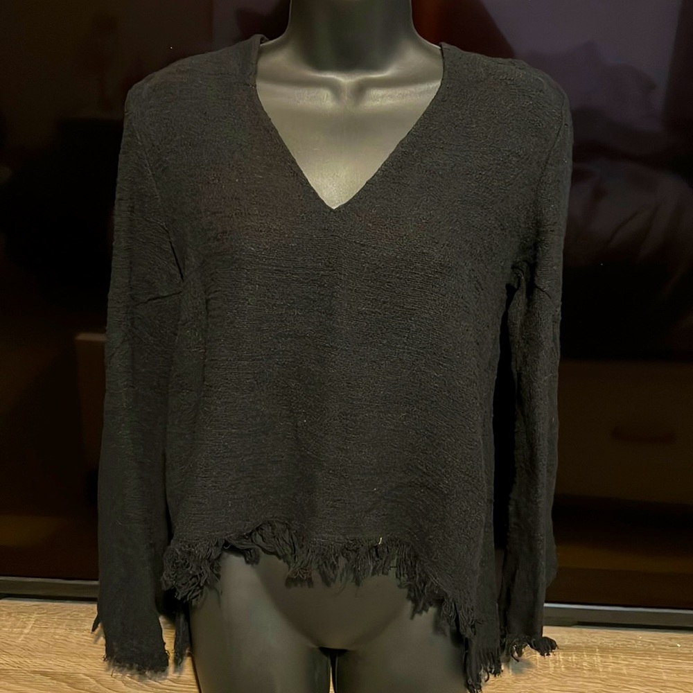Zara Jacquard Fringed Top